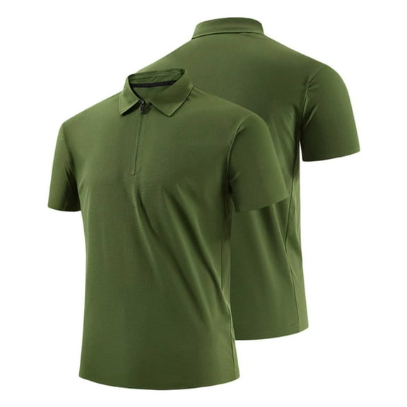 Men's Quick Drying Casual Short Sleeve Shirt with Stand Up Collar Half Zip, Polyester, Soft & Comfortable, Wicking Fabric, Suitable for Spring Autumn, Sizes M XXXXXL