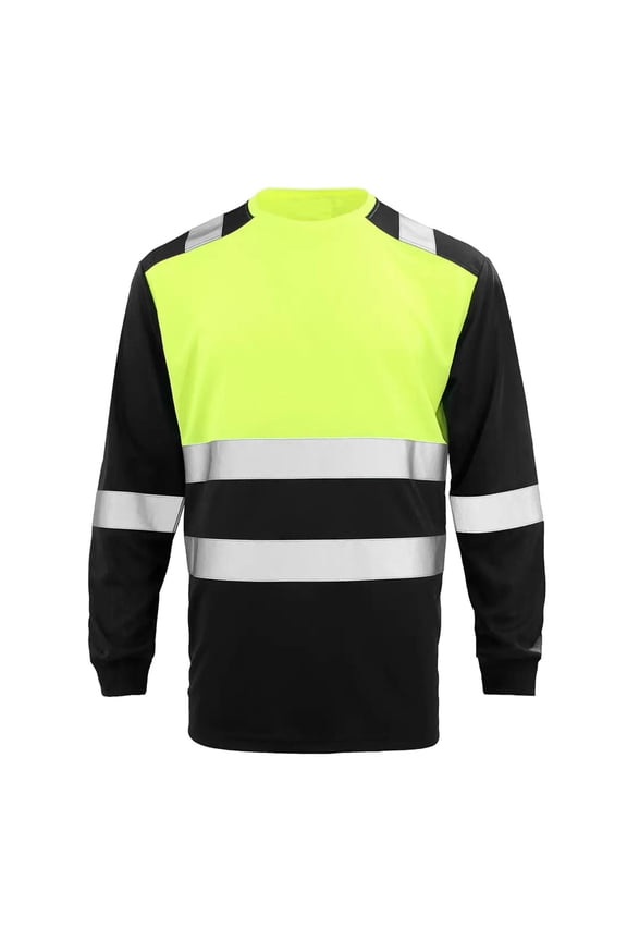 Men's Quick Drying Reflective Strip Long Sleeved Sanitation Worker T Shirt Clothes