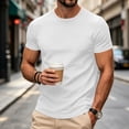 thumbnail image 1 of Men's Quick Drying Round Neck T-Shirt Slim Fit Short Sleeved Fitness T-Shirt Soft And Breathable Outdoor Sports Top White 2XL, 1 of 6