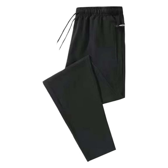 Men's Quick Drying Stretch Casual Pants Elastic Waist Drawstring Comfortable Lightweight Breathable Trousers for Outdoor Travel Men's High Waisted Pants Loose Fit Stretch