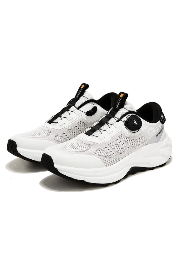 Men's Quick Lace Trail Hiking Shoes, Breathable Mesh Cushion Non Slip Outdoor Sneakers