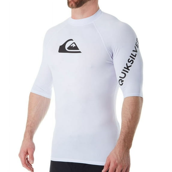 Men's Quiksilver EQYWR3228 All Time Short Sleeve Rash Guard (White L)
