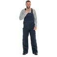 thumbnail image 1 of Men's Quilt Lined Leg Zipper To Thigh High Bib Overalls Loose Fit Insulate Pants NAVY 30-34, 1 of 6