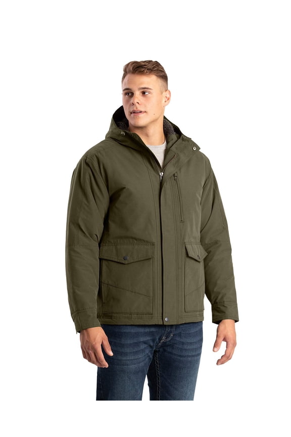 Men's Quilt-Lined Micro-Duck Hooded Work Coat