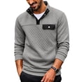 thumbnail image 1 of Men's Quilted Full-Zip Sweatshirt Stand Collar Windproof Outdoor Work with Pockets For Sport, 1 of 17