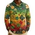 thumbnail image 1 of Men's Quilted Knit Pullover Button-down Top Gold B 3XL, 1 of 7