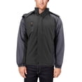 thumbnail image 1 of Men’s Quilted Lined Removable Hood Two Toned Zipper Puffer Lightweight Jacket (Black, M), 1 of 7