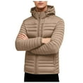 thumbnail image 1 of Men's Quilted Puffer Jacket Warm Winter Coats Windproof Winter Jackets Padded Coat with Hooded Black XS, 1 of 7
