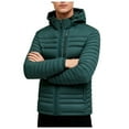 thumbnail image 1 of Men's Quilted Puffer Jacket Warm Winter Coats Windproof Winter Jackets Padded Coat with Hooded Gray XL, 1 of 7
