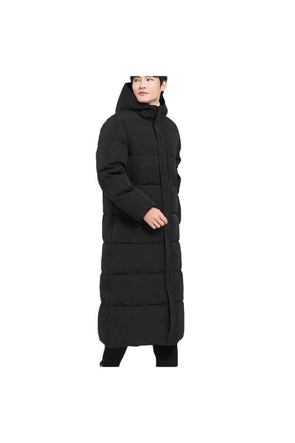 Men's Quilted Puffer Jackets Fleece Lined Stand Up Collar Outerwear Coat Winter Warm Down Padded Jacket Jacket Black 4XL