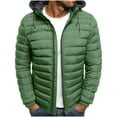 thumbnail image 1 of Men's Quilted Puffer Jackets Lightweight Warm Winter Coat with Hood Full Zip Up Waterproof Jacket with Pockets, 1 of 5