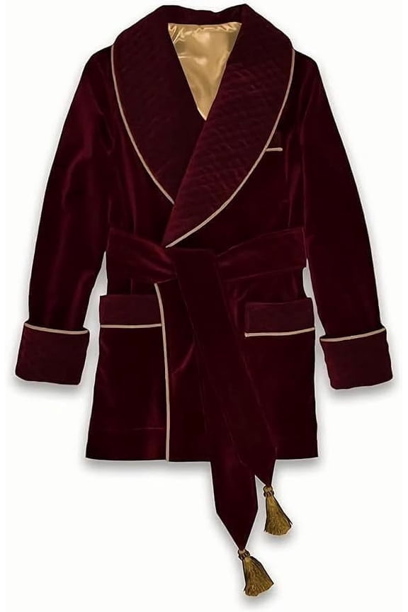 Men's Quilted Smoking Jackets Black Velvet Smoking Robes Coat Jackets Dinner Party Wear Jackets 