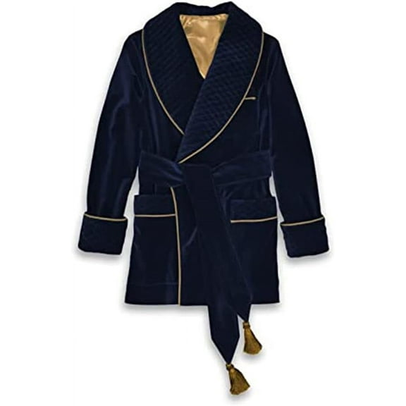 Men's Quilted Smoking Jackets Black Velvet Smoking Robes Coat Jackets Dinner Party Wear Jackets 