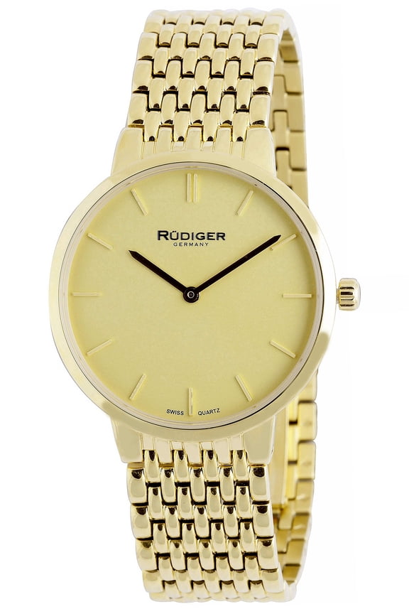 Men's R2400-02-002B Kassel Gold Dial Gold IP Stainless Steel Wristwatch