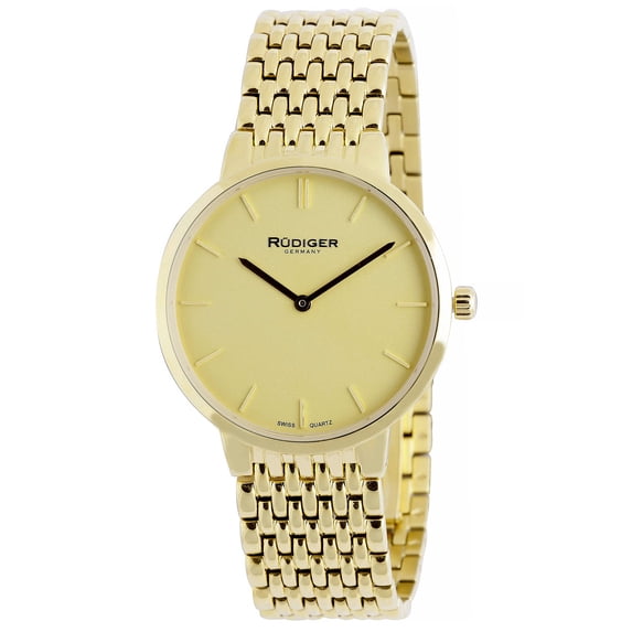 Men's R2400-02-002B Kassel Gold Dial Gold IP Stainless Steel Wristwatch