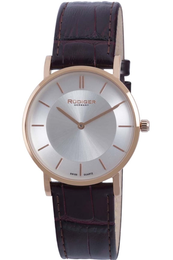 Men's R2400-09-001 Kassel Rose Gold Ion-Plated Stainless Steel and Brown Leather Band Watch