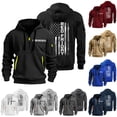 thumbnail image 1 of Men's RED FRIDAY Print Zip Up Hoodie with Arm Pocket, Casual Cardigan Style Sweatshirt, Large Size Fleece Jacket for Veterans Day, Christmas, Military Support,Wine,2XL, 1 of 5