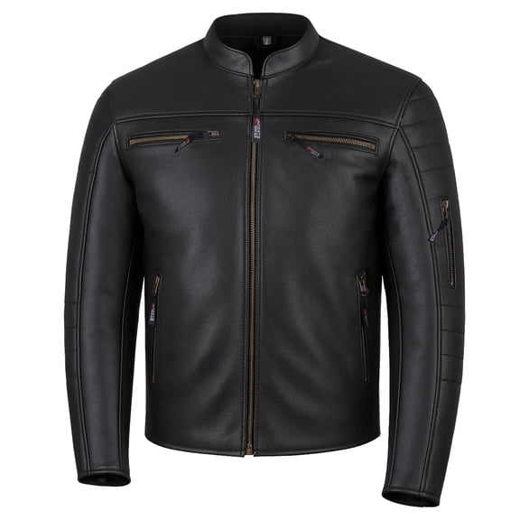 Men's REVOLT Natural Premium Buffalo Leather Motorcycle Jacket Vented Flexible CE Armor Removable Liner Inside Pockets Street Cruiser Touring Retro Biker Power Sport Jackets XXL