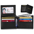 thumbnail image 1 of Men's RFID Blocking ID Window Multi-Card Travel Bifold Genuine Leather Pocket Wallet - in Gift Box, 1 of 7
