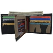 Men's RFID Blocking Premium Leather Bifold Multi-Card Compact Center Flip Wallet by Swiss Marshall