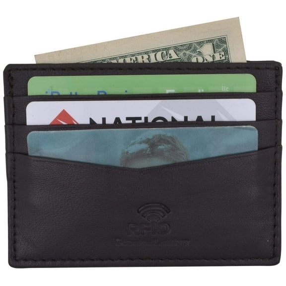 Men's RFID Blocking Slim Thin Soft Genuine Leather Credit Card Case Holder Wallet by Swiss Marshall