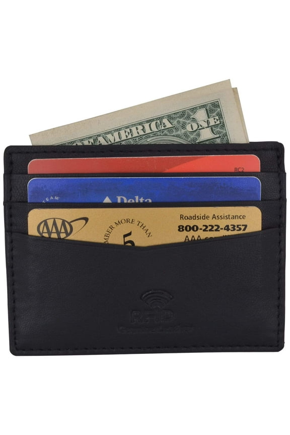 Men's RFID Blocking Slim Thin Soft Genuine Leather Credit Card Case Holder Wallet by Swiss Marshall