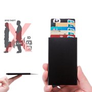Mens RFID Blocking Slim Wallet, Carbon Fiber & Stainless Steel Money Clip Card Holder for Credit Cards and ID