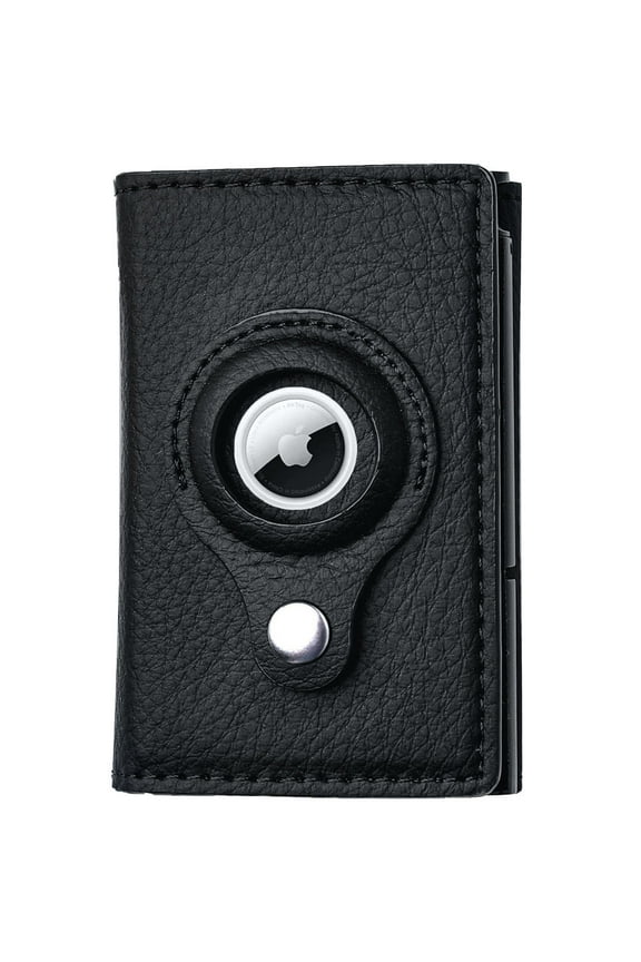 Men's RFID Blocking Smart Wallet & Card Holder for AirTag - Genuine Leather, Apple AirTag Compatible