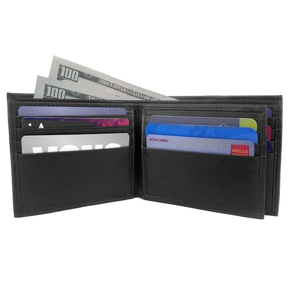 Men's RFID Leather Wallet Cowhide, ID, CC, Bill Pockets, Gift Box