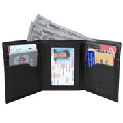 Mens RFID Leather Wallet Cowhide, ID, CC, Bill Pockets, Gift Box