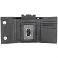 thumbnail image 1 of Men's RFID safe Black Leather Trifold Chain Wallet with Snap Close by J.T.C, 1 of 7