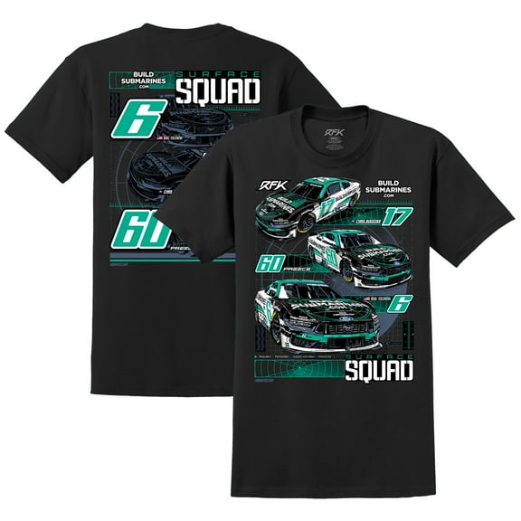 Men's RFK Racing Black Roush Fenway Keselowski Racing BuildSubmarines.com Car T-Shirt