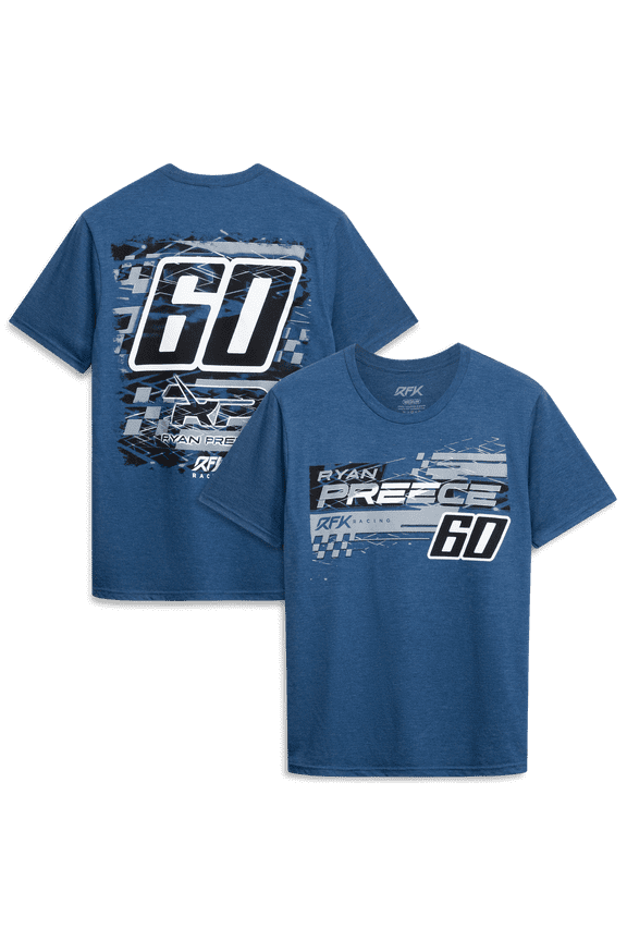Men's RFK Racing Heather Navy Ryan Preece #60 Kroger Driver Tri-Blend T-Shirt