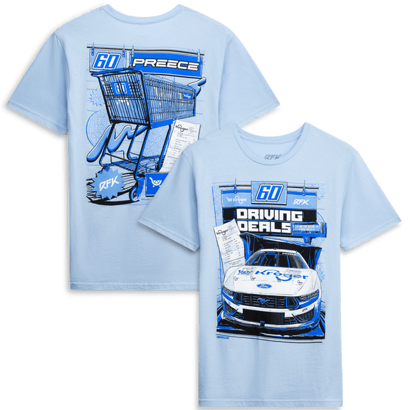 Men's RFK Racing Light Blue Ryan Preece #60 Kroger T-Shirt