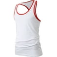 thumbnail image 1 of Men's Racer Back Tank Top With Contrast Binding Slim Fit Gym Athletic Sportswear, 1 of 3