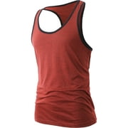 Mens Racer Back Tank Top With Contrast Binding Slim Fit Gym Athletic Sportswear