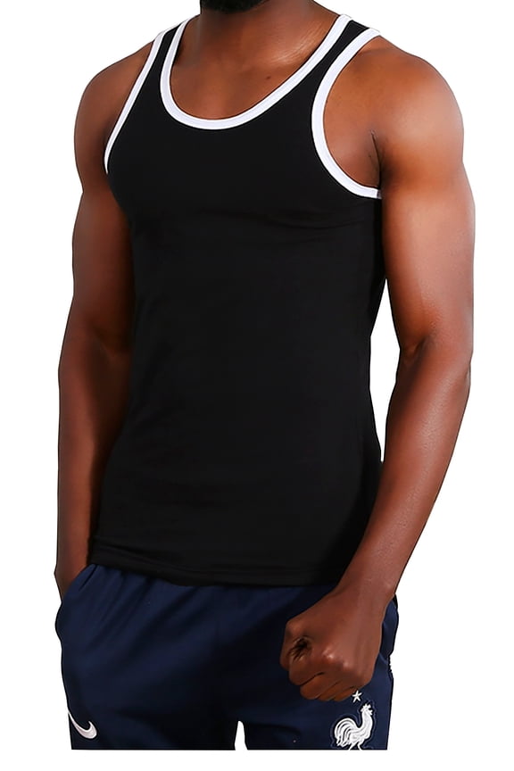 Men's Racer Y-Back Cotton Spandex Gym Muscle Tank Top Sleeveless Fitness Training Athletic Workout