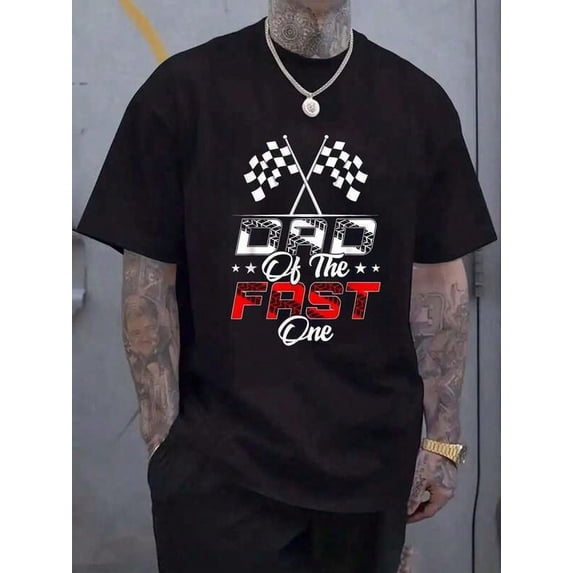 Men's Racing Graphic Dad Of The Fast One T-Shirt