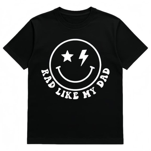 Men's Rad Like My Dad Graphic Breathable T Shirt Comfortable Short Sleeve Round Neck Top Black S-5XL