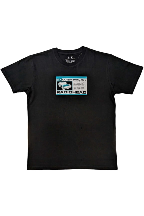 Men's Radiohead Carbon Patch (100% Organic Cotton) Slim Fit T-shirt X-Large Black