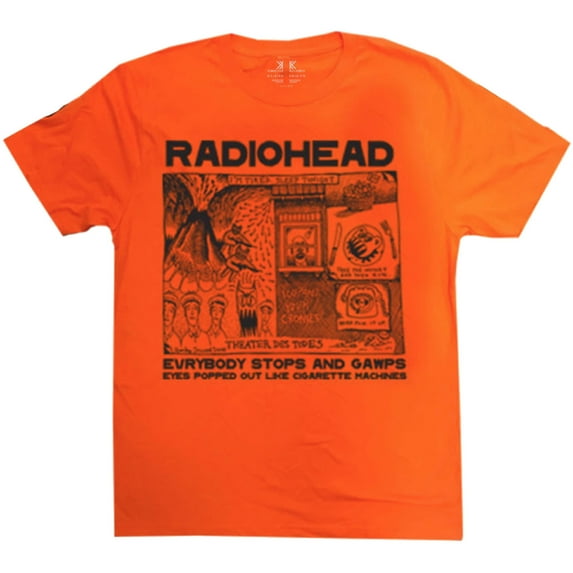 Men's Radiohead Gawps (100% Organic Cotton) Slim Fit T-shirt Large Orange