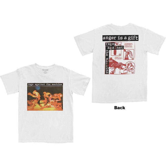 Men's Rage Against The Machine Anger Is A Gift T-shirt Large White