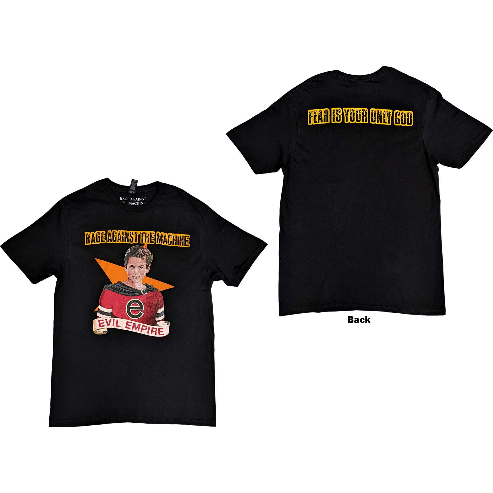 Men's Rage Against The Machine Fear Is Your Only God (Back Print) Slim Fit  T-shirt XX-Large Black - Walmart.com, image size:1600x1600