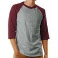 thumbnail image 1 of Men's Raglan 3/4 Sleeves Baseball T-Shirt Casual Cotton Jersey S-3XL, 1 of 2