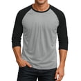 thumbnail image 1 of Men's Raglan Baseball T-Shirt 3/4 Sleeve Soft Color Block Tees Causal Lightweight Athletic Shirts, L, 1 of 6