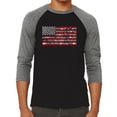 thumbnail image 1 of Men's Raglan Baseball Word Art T-shirt - Fireworks American Flag, 1 of 2