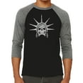 thumbnail image 1 of Men's Raglan Baseball Word Art T-shirt - Freedom Skull, 1 of 2