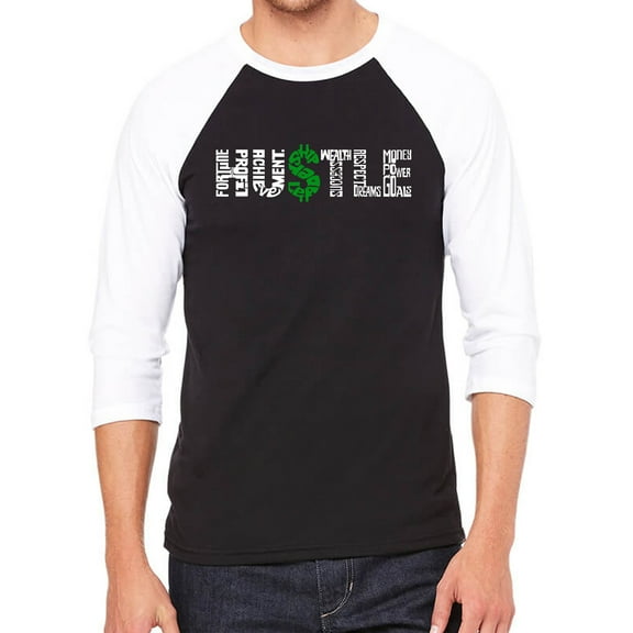 Men's Raglan Baseball Word Art T-shirt - Hustle