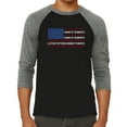 thumbnail image 1 of Men's Raglan Baseball Word Art T-shirt - Land of the Free American Flag, 1 of 2