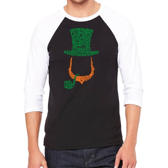 Men's Raglan Baseball Word Art T-shirt - Leprechaun